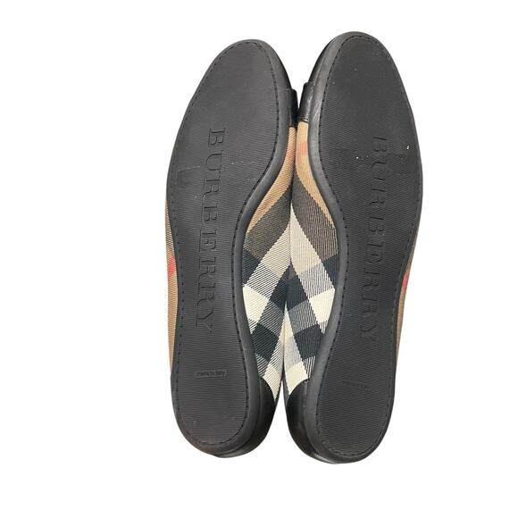Burberry House Check Bridle Avonwick Ballerina Flats Tan Black Red 40 / US 10 - Picture 8 of 10